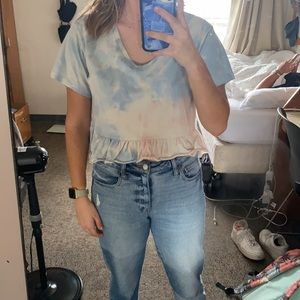 Cropped peplum blouse from target, size medium!